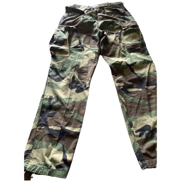 Vintage USA Camo Military Army Multi Pocket Pants Men's Woodland Waist Sz 31-35 - Picture 12 of 14